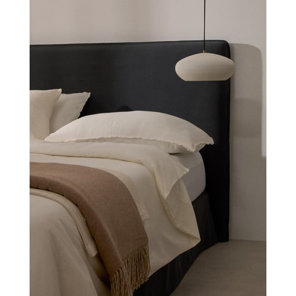Antracīta pelēks polsterēts gultas galvgalis 180x118 cm Jaira – Kave Home-image-2