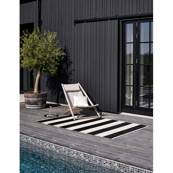 Melnbalts iekštelpu un āra paklājs 140x180 cm Bob Black Vanilla – Pappelina-image-2