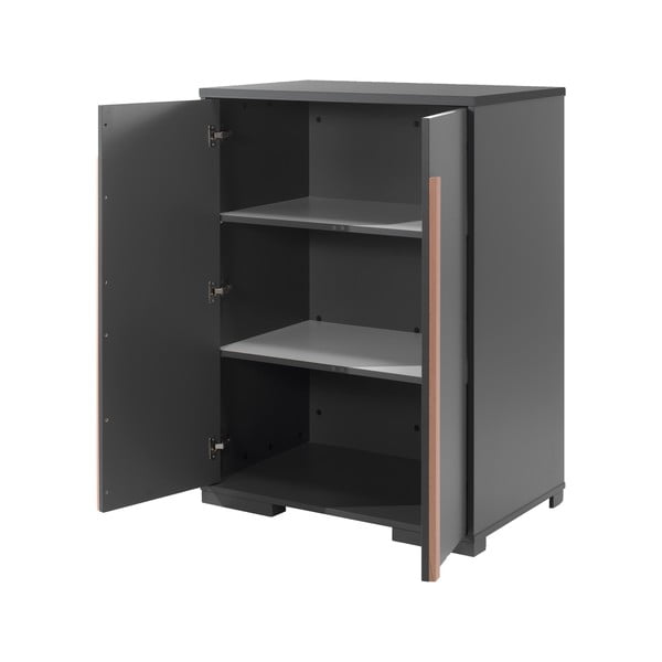 Tumši pelēks bērnu skapis zem paaugstinātas gultas Vipack London-image-2