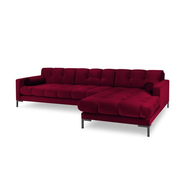 Sarkans samta stūra dīvāns Cosmopolitan Design Bali, labais stūris-image-2