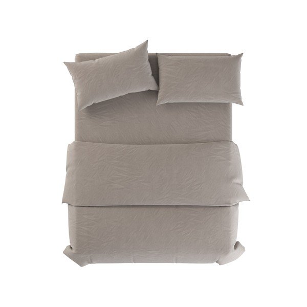 Gaiši pelēka/pelēkbrūna divguļamā lina gultas veļa 200x200 cm Natural – Native Natural