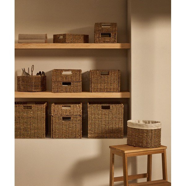 Uzglabāšanas grozi (2 gab.) plauktam no jūraszāles 32x27x22 cm Tossa – Kave Home-image-1