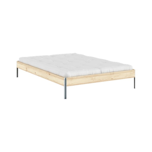 Dabīga toņa priedes masīvkoka divvietīga gulta ar redelēm 140x200 cm Core – Karup Design-image-3