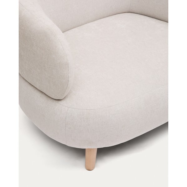 Bēšs atpūtas krēsls no šenila auduma Luisa – Kave Home-image-1