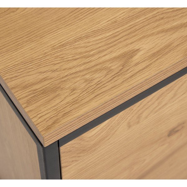 Dabīga toņa kumode ar ozolkoka imitāciju 104,5x80x45 cm Cesura – Unique Furniture-image-3