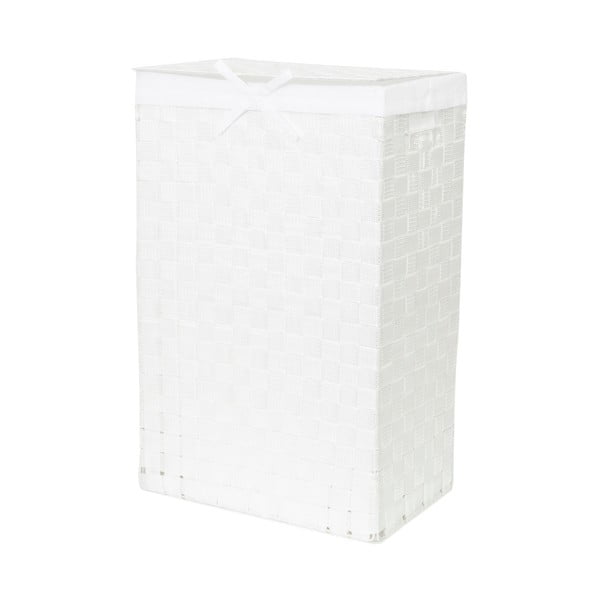 Balts veļas grozs ar vāku Compactor Laundry Basket Linen, augstums 60 cm-image-1