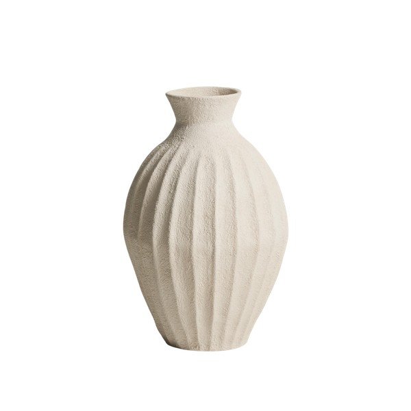 Krēmkrāsas rokām darināta/augsta vāze no papjēmašē (augstums 67 cm) Arquena – Kave Home
