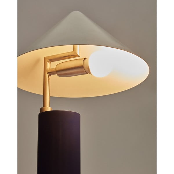 Tumši zila galda lampa ar metāla abažūru (augstums 42 cm) Shiva – Kave Home-image-4