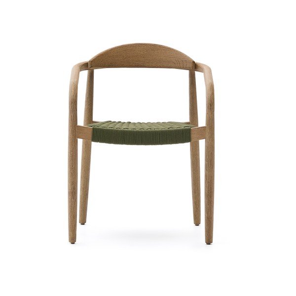 Zaļš/dabīga toņa masīvkoka ēdamistabas krēsls Nina – Kave Home-image-2