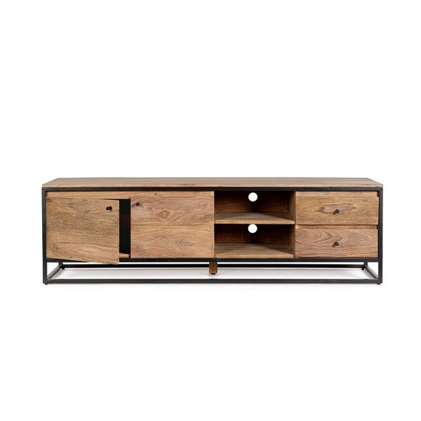 Dabīga toņa indiešu rožkoka masīvkoka TV galdiņš 175x50x45 cm Nartan – Bizzotto-image-3