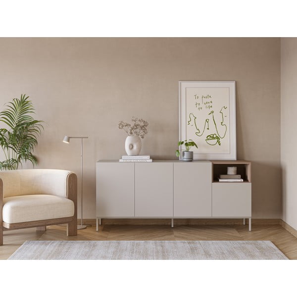 Krēmkrāsas kumode 180x80 cm Cailin – Marckeric-image-1