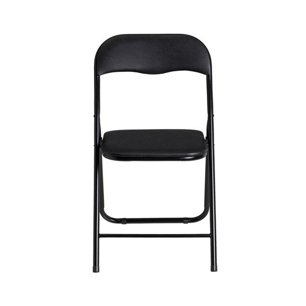 Melns mākslīgās ādas salokāms pusdienu krēsls – Casa Selección-image-1