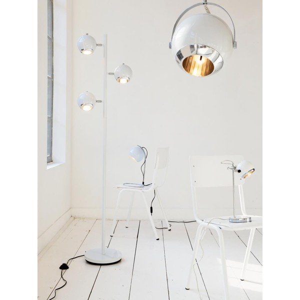 Retro stāvlampa ar divām gaismām, balta-image-1