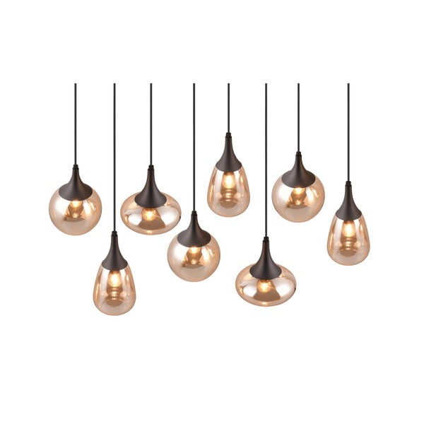 Melna/oranža piekaramā lampa ar stikla abažūru Lumina – Trio-image-1