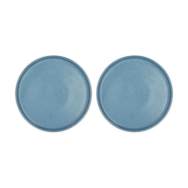 2 zilu porcelāna deserta šķīvju komplekts Villa Collection Fjord, ø 20,8 cm