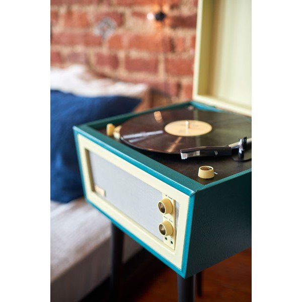 Zaļš vinilplašu galds uz kājām Crosley Sterling Green-image-2