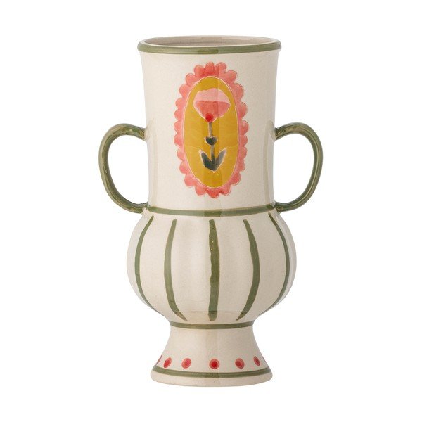 Bēša akmensmasas ar rokām apgleznota vāze (augstums 21 cm) Odina – Bloomingville
