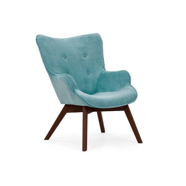 Tirkīzzils velveta atpūtas krēsls Niko – Ropez