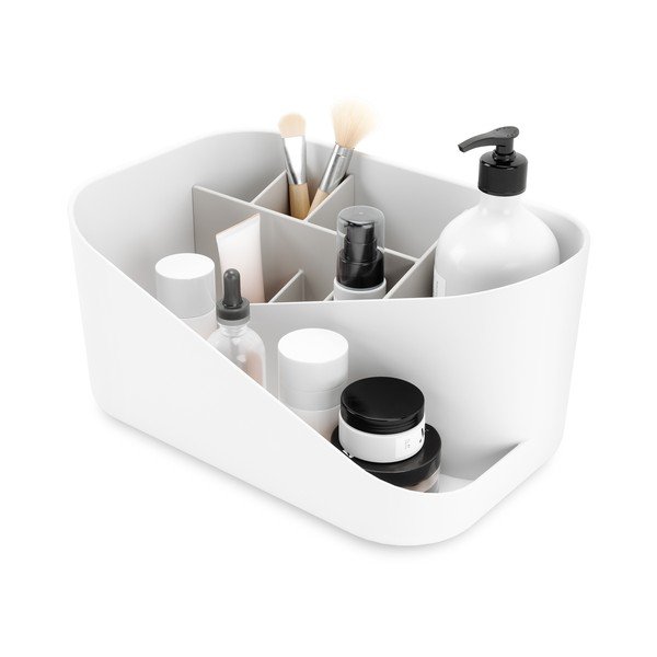 Balts plastmasas kosmētikas vannas istabas organizators Glam – Umbra
