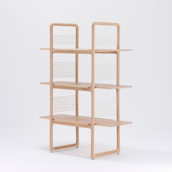 Grāmatu plaukts no ozola masīvkoka Gazzda Muse, augstums 140 cm-image-2