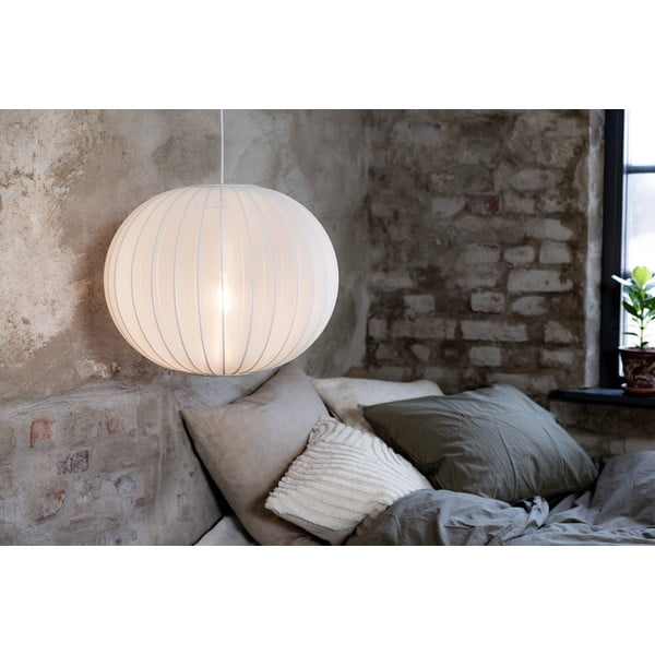 Balta piekaramā lampa ar auduma abažūru ø 50 cm Florence – Markslöjd-image-3