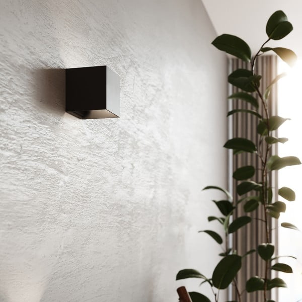 Melna LED sienas lampa Pinio – Sollux-image-1