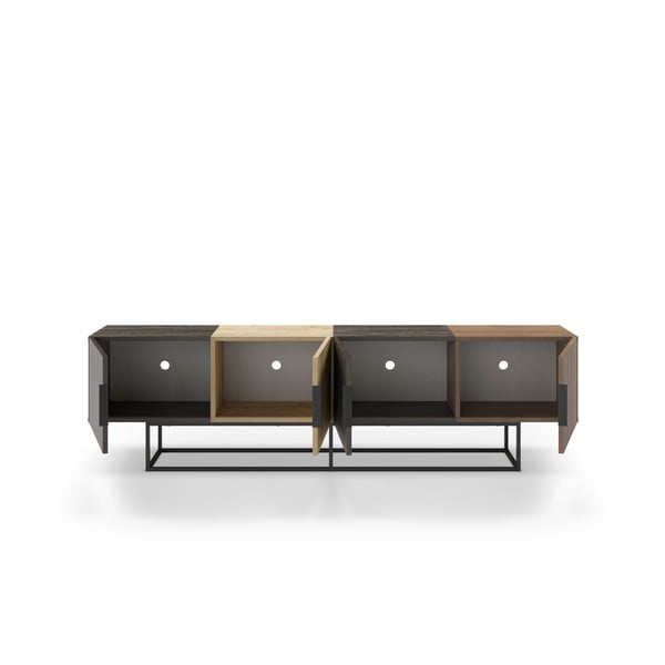 Dabīga toņa TV galdiņš ar ozolkoka imitāciju 200x55 cm Titan – Marckeric-image-3