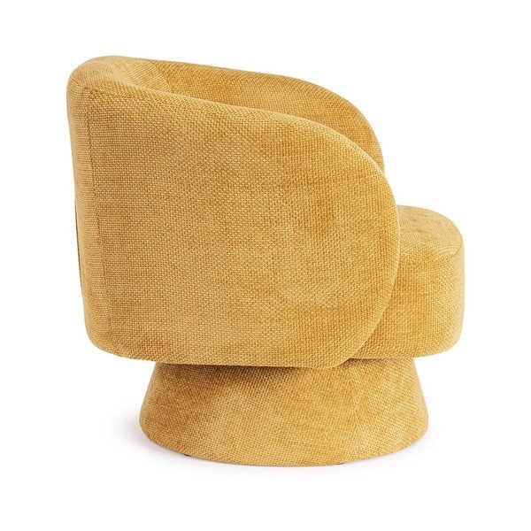 Sinepju dzeltens grozāms atpūtas krēsls no šenila auduma Julienne – Bizzotto-image-3