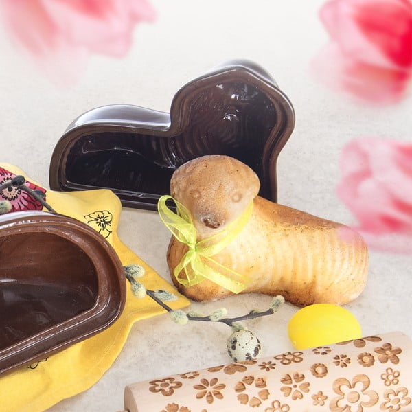 Keramikas cepšanas forma Lieldienu kēksam jēra formā 14x18 cm – Orion-image-1