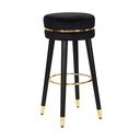 Melna/zelta krāsas polsterēta bāra taburete (sēdekļa augstums 74 cm) Paris – Mauro Ferretti