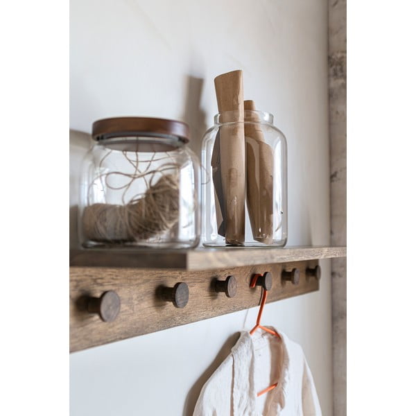 Brūns ozola masīvkoka sienas pakaramais ar plauktu 90 cm Showcase – Mette Ditmer Denmark-image-4