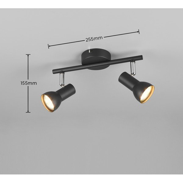 Melna prožektora tipa lampa ø 8 cm Cantar – Reality-image-4
