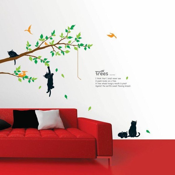 Komplekts Ambiance Tree And Cat sienas uzlīmes-image-1