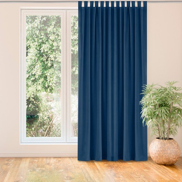 Tumši zils aizkars 200x245 cm Vila – Homede-image-1
