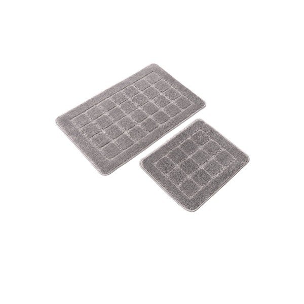 Pelēki vannas istabas paklājiņi (2 gab.) 50x80 cm Kareli – Foutastic