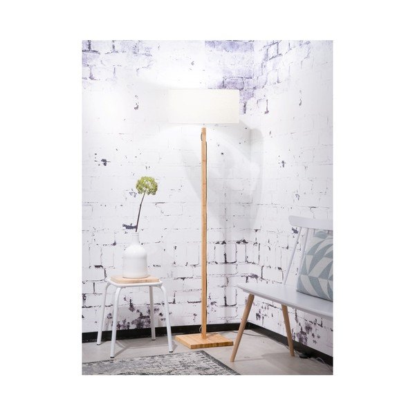 Stāvlampa ar baltu abažūru un bambusa struktūru Good&Mojo Fuji-image-4
