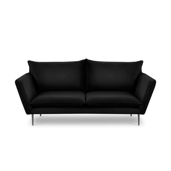 Melns samta dīvāns Mazzini Sofas Acacia, garums 205 cm