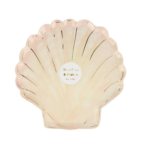 Papīra vienreizlietojamie šķīvji (8 gab.) Clam Shell – Meri Meri-image-2