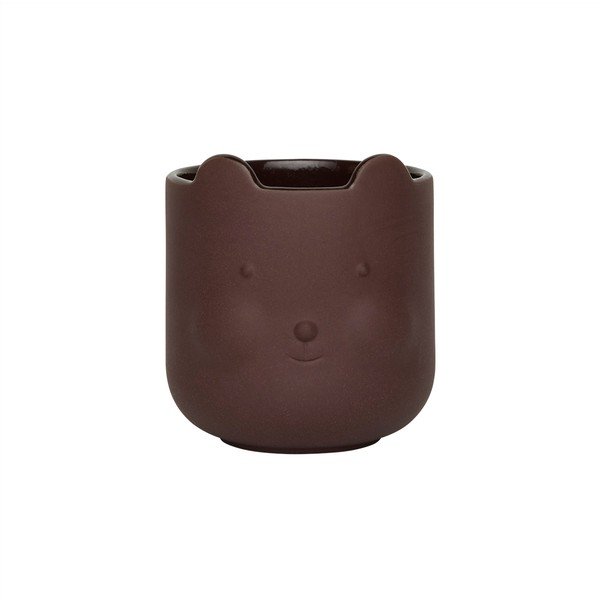 Terakotas ar rokām radīts puķu poda apvalks ø 9 cm Bear – OYOY Mini