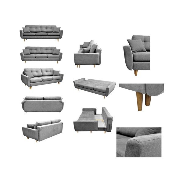 Pelēks dīvāns ar gaišām kājām Mazzini Sofas Rose-image-1