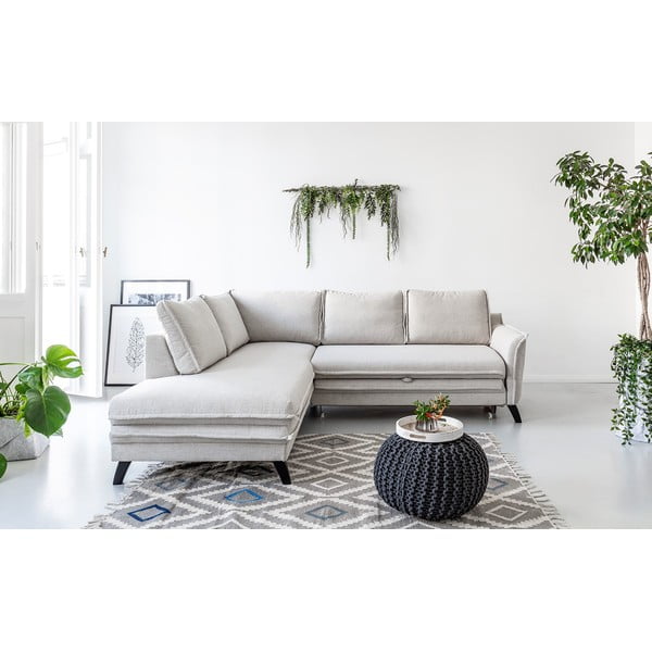 Bēšs izlaižams stūra dīvāns Miuform Charming Charlie L, kreisais stūris-image-1