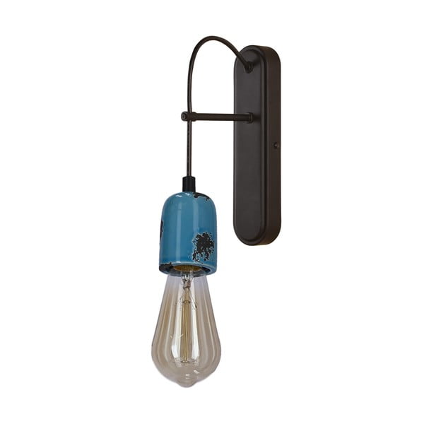 Melna/zila metāla sienas lampa Vider – Candellux Lighting