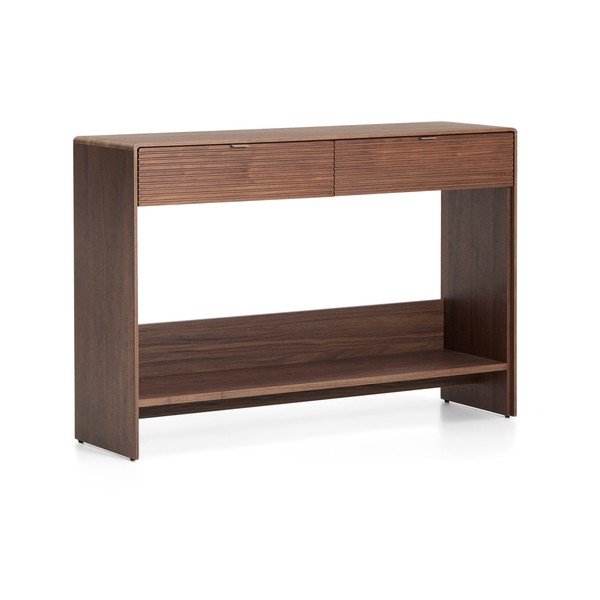 Tumša dabīga toņa kumode ar riekstkoka imitāciju 120x81x35 cm Norlen – Kave Home