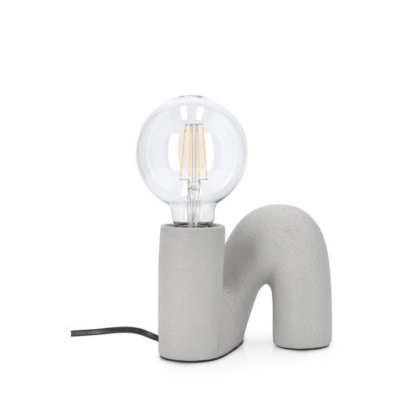 Pelēka keramikas galda lampa ar stikla abažūru (augstums 12,5 cm) Jael – Yes Everyday