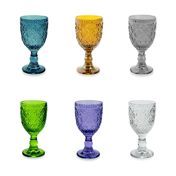6 krāsainu stikla glāžu komplekts Villa d'Este Marrakech, 280 ml