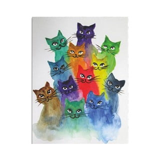 Glezna uz audekla Happy Cats, 30 x 40 cm