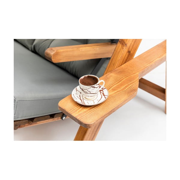 Pelēka/dabīga toņa masīvkoka dārza šūpoles Galata – Floriane Garden-image-4