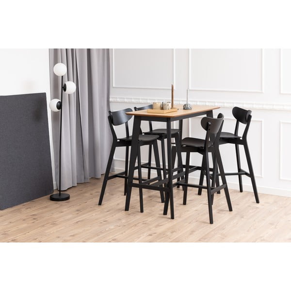 Melni gumijkoka masīvkoka bāra krēsli (2 gab.) 105 cm Roxby – Actona-image-2