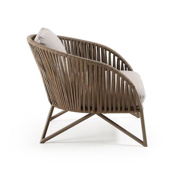 Gaiši pelēks/brūns metāla dārza atpūtas krēsls Branzie – Kave Home-image-2