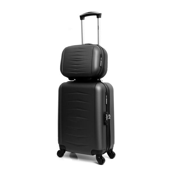 2 melnu ratiņu koferu komplekts Infinitif Oviedo-image-2